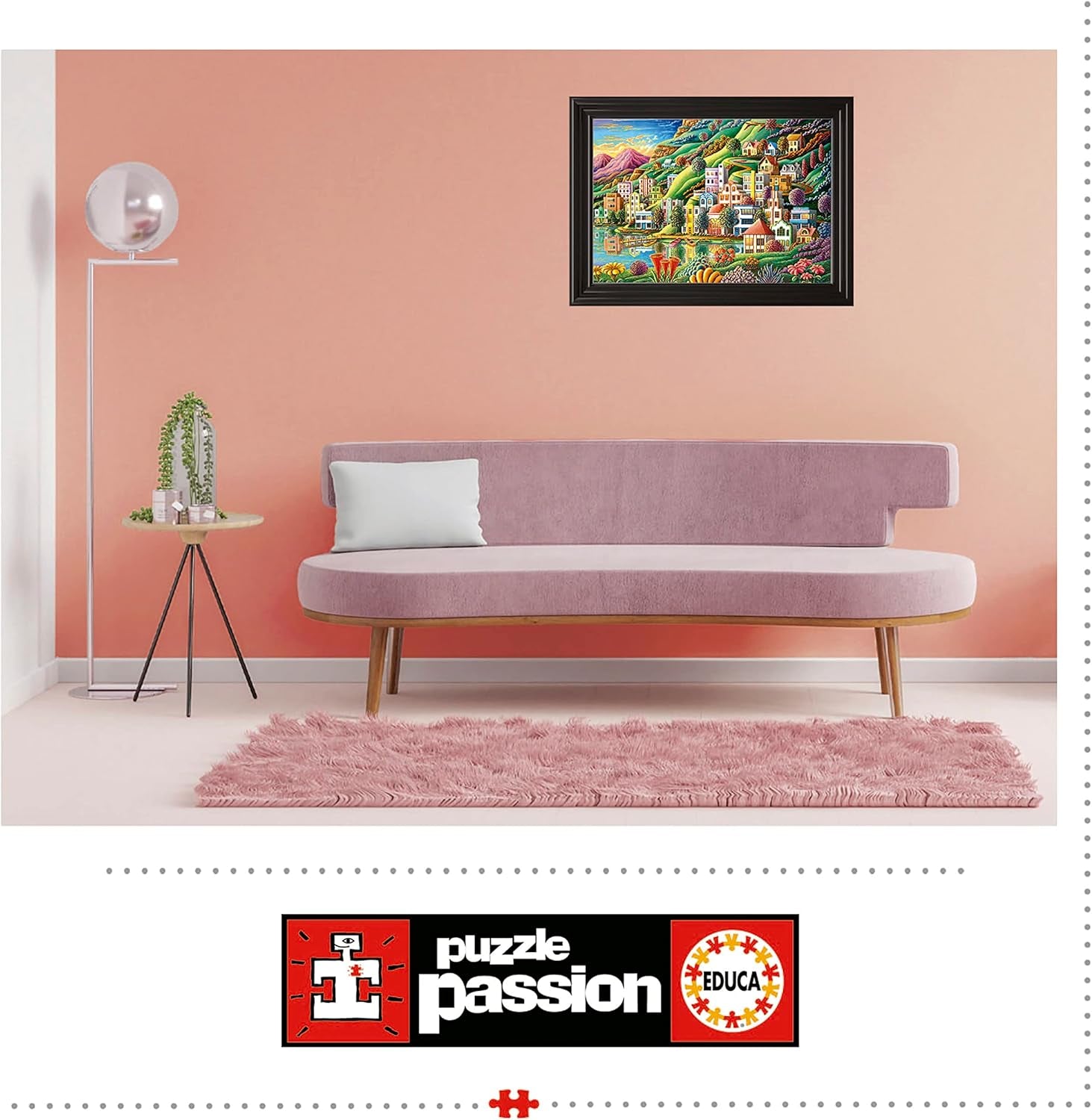 Educa - Puzzle 500 Teile für Erwachsene | Buntes Dorf am See, 500-teiliges Puzzle für Erwachsene und Kinder ab 11 Jahren, Landschaftspuzzle, Illustration (19552) Puzzle Naty Shop