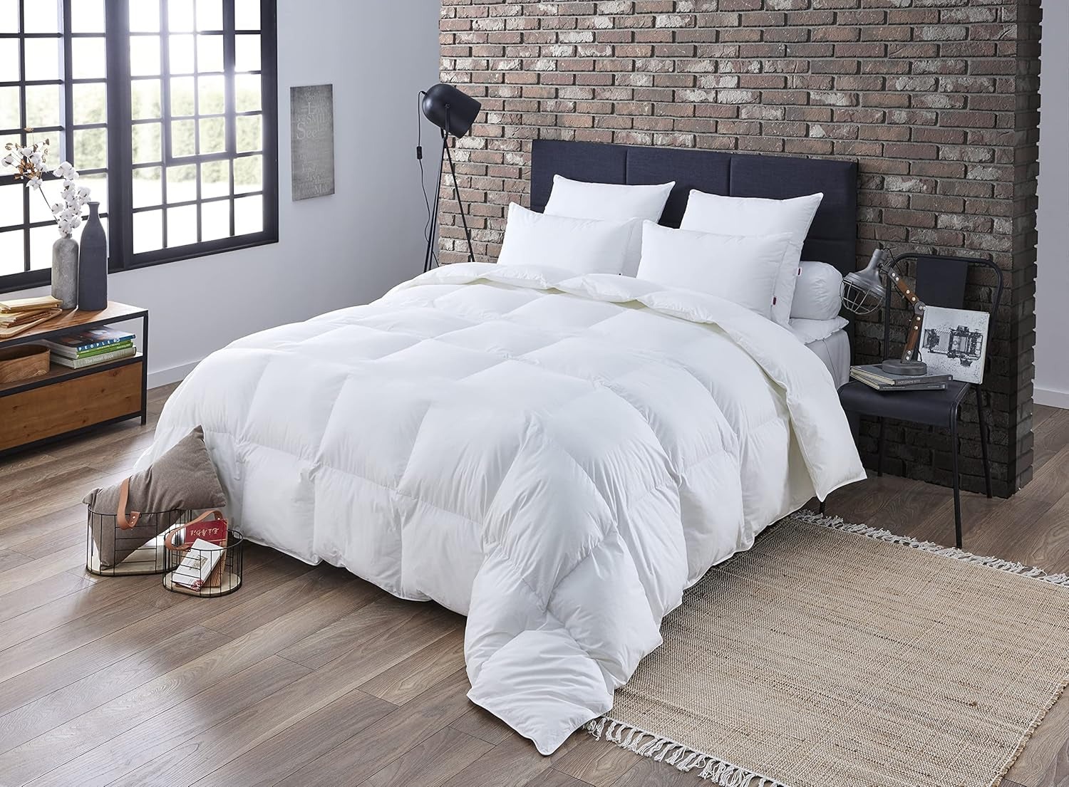 Cuvertură DODO 40381220 Helsinki, material exterior din bumbac percale, umplutură din puf de rață/piele, 240 Cm 220 Cm, alb Plapumi si pilote Naty Shop 220/240