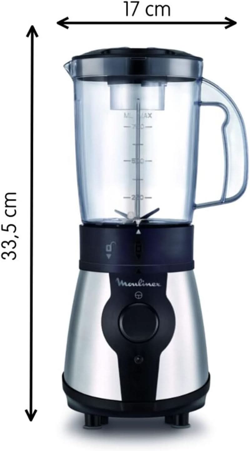 Blend&Go LM1B1D 300W Mixer, Smoothie-Mixer Mit 750 Ml Kunststoffkrug, Inclusive 750 Ml Tragbarer Flasche, 4 Abnehmbaren Klingen, Edelstahloberflächen Mutter und Kind Naty Shop