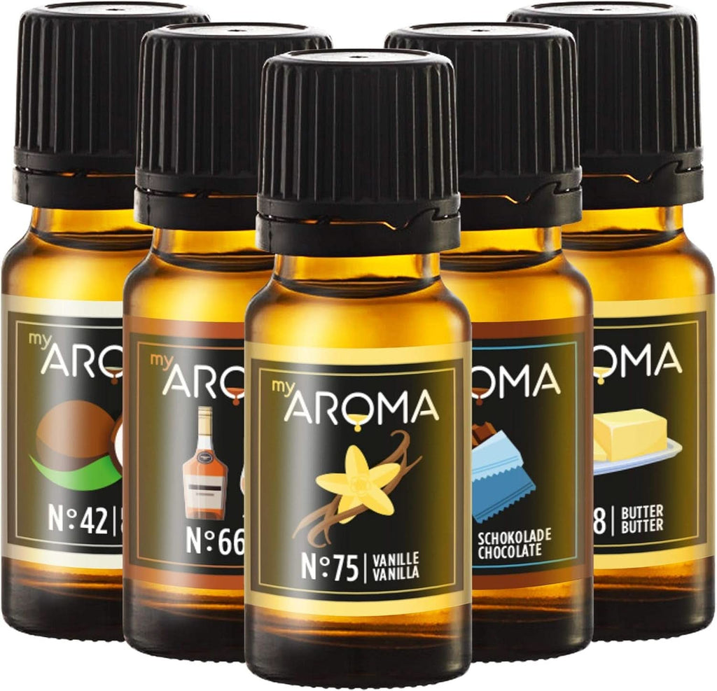 Myaroma | Set: Forest & Meadow - Aromă naturală pură cu aromă de fructe și aromă de fructe (5 x 10 ml) | Fără zahăr și neîndulcit Indulcitori Naty Shop Cofetărie