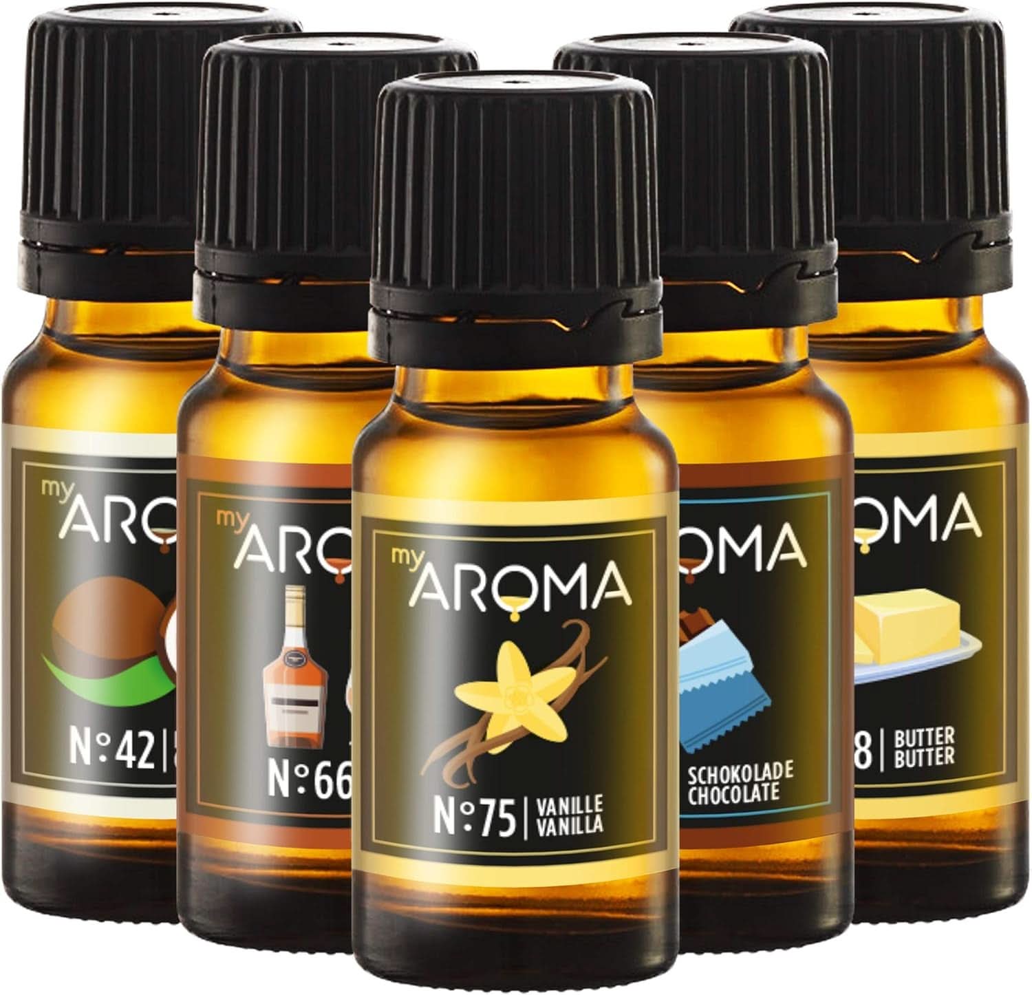Myaroma | Set: Forest & Meadow - Aromă naturală pură cu aromă de fructe și aromă de fructe (5 x 10 ml) | Fără zahăr și neîndulcit Indulcitori Naty Shop Cofetărie