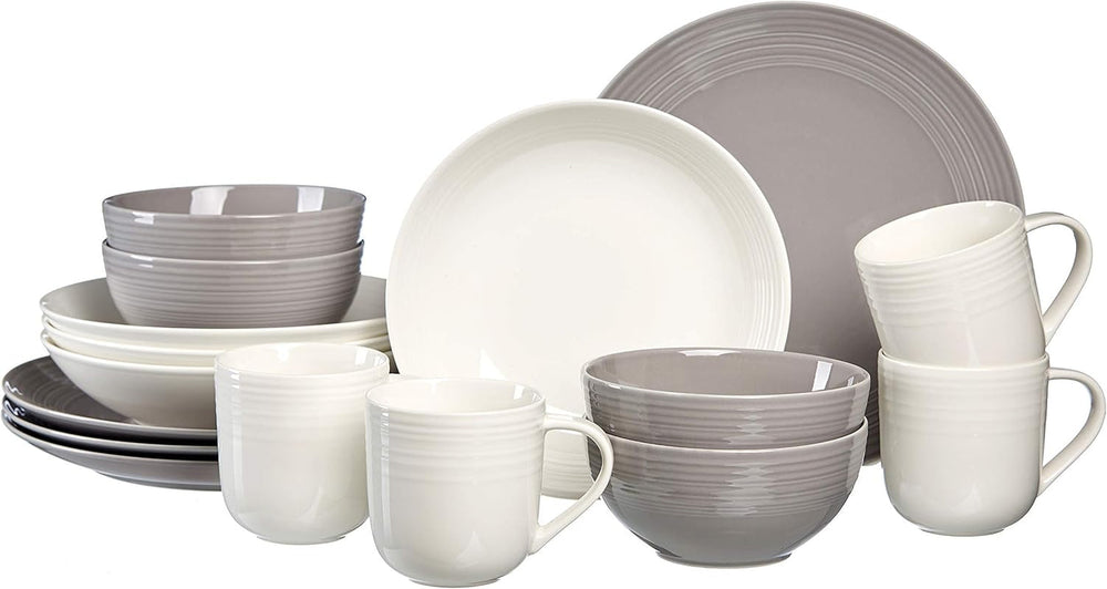 Ritzenhoff & Breker Levi Kombiservice, 16-teilig Geschirrsets Naty Shop Grau / Weiß