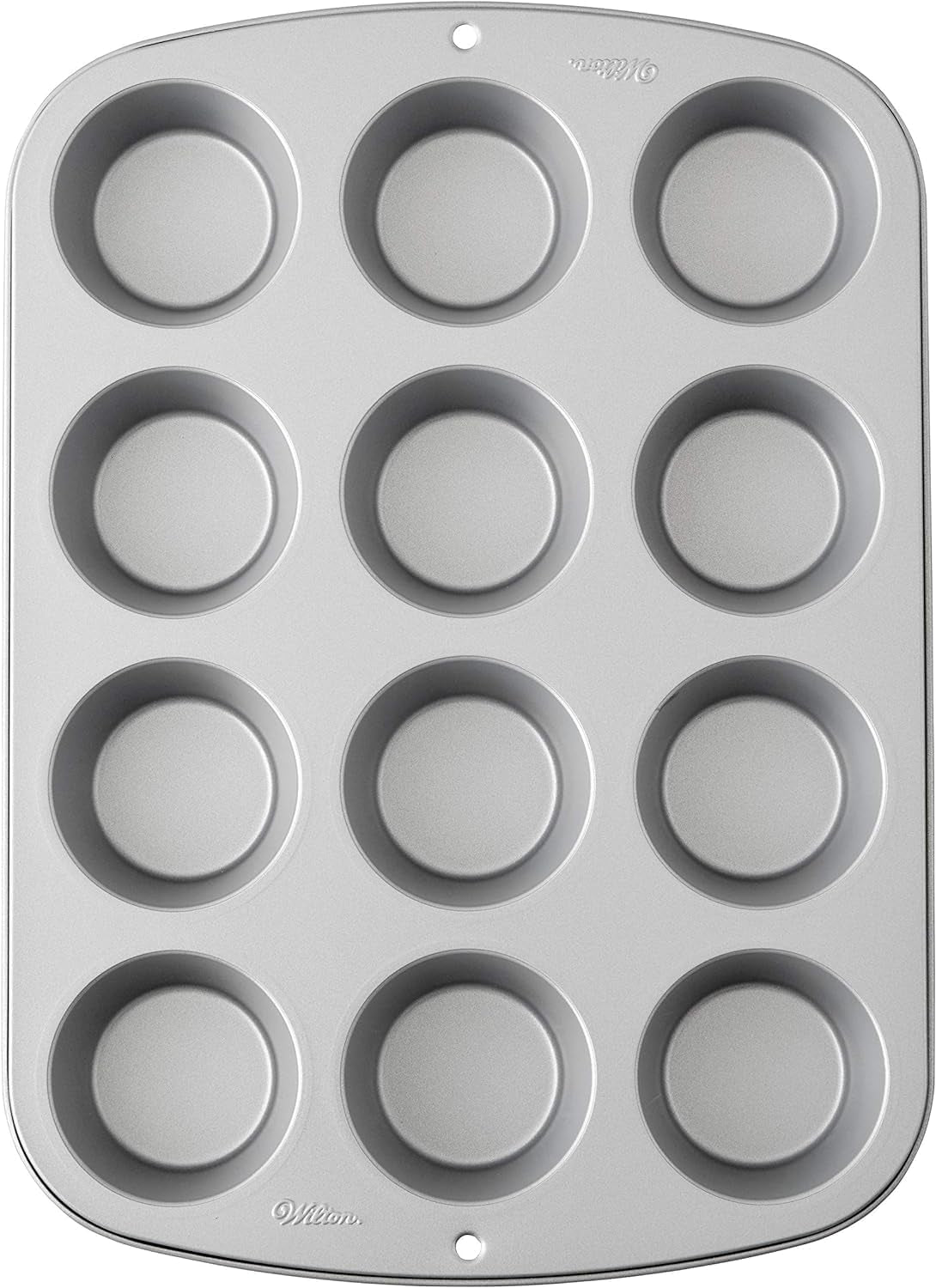 Wilton 03-3118 Cupcake-/Muffin-Backform, Rezept rechts, Antihaft, 12 Vertiefungen, Grau Formen und Backbleche Naty Shop