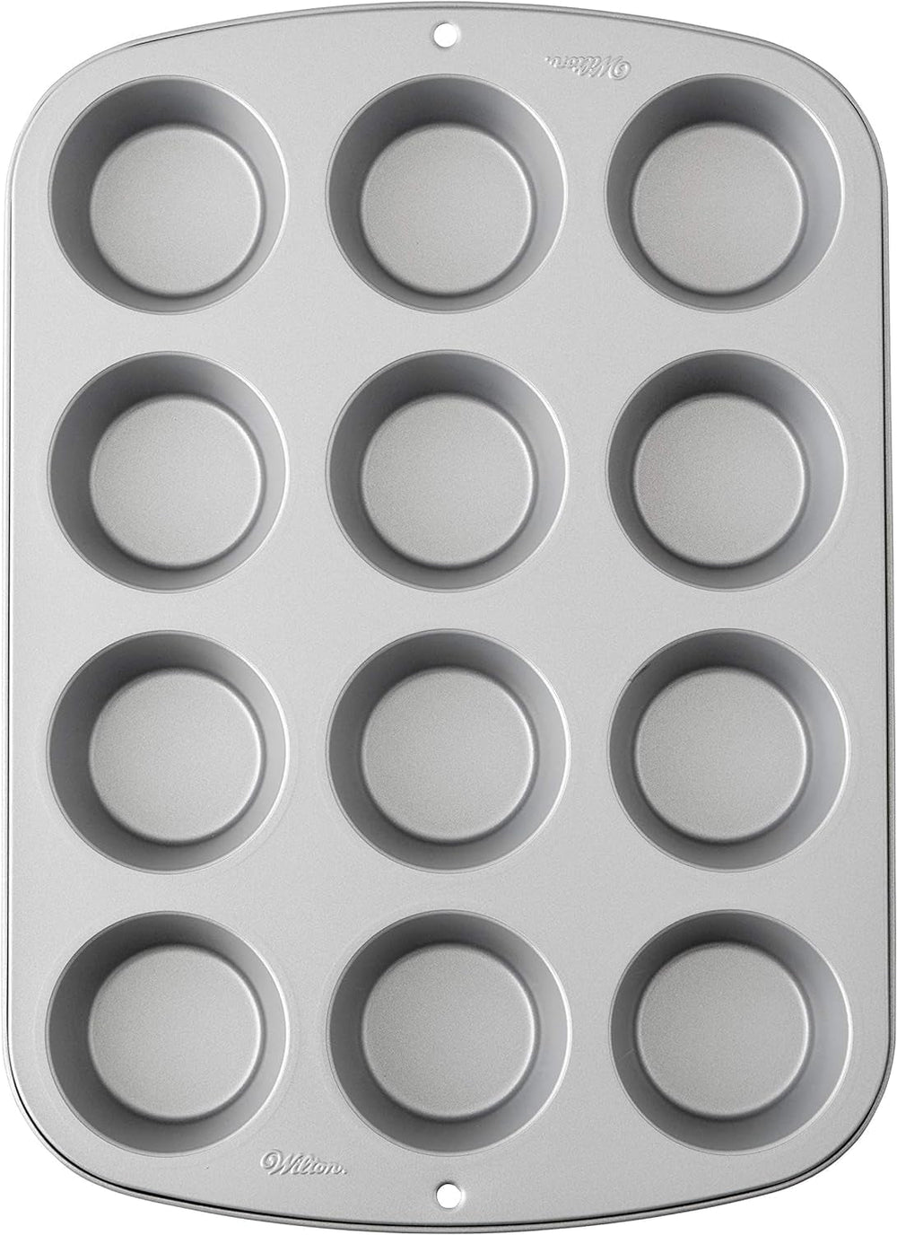 Wilton 03-3118 Cupcake-/Muffin-Backform, Rezept rechts, Antihaft, 12 Vertiefungen, Grau Formen und Backbleche Naty Shop