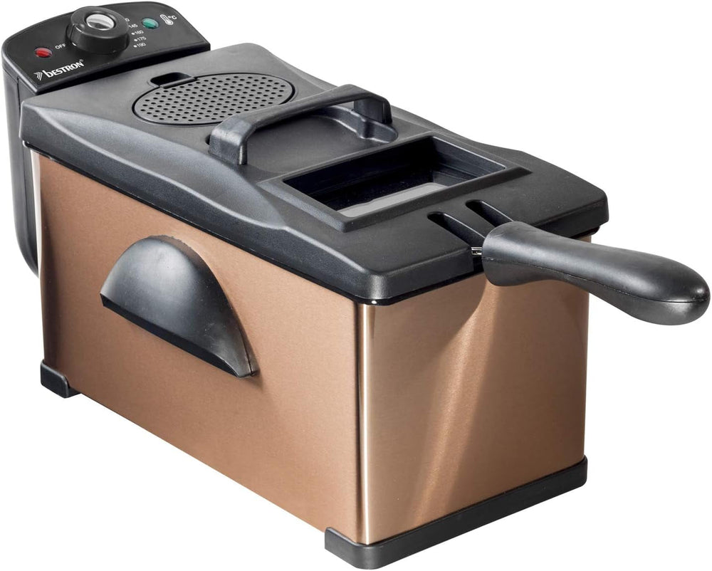 Bestron Ölfritteuse mit Kaltzonentechnologie, 3,5 Liter, 2000 Watt Appliances Naty Shop Copper Single