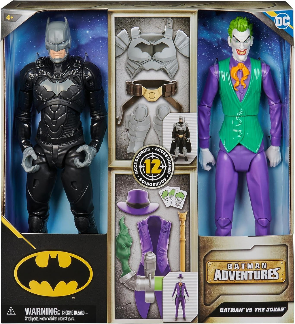 DC Batman Adventures Batman Vs the Joker Action Figure Set, 30 cm - 2 figuri complet mobile cu 12 elemente de echipament pentru jocuri de rol captivante, jucărie pentru copii cu vârsta de peste 4 ani Action figures Naty Shop