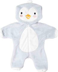 Heless 2198 - Overall für Puppen im Pinguin-Design, kuschelweicher Einteiler mit Kapuze und Reißverschluss, Größe 35 - 45 cm