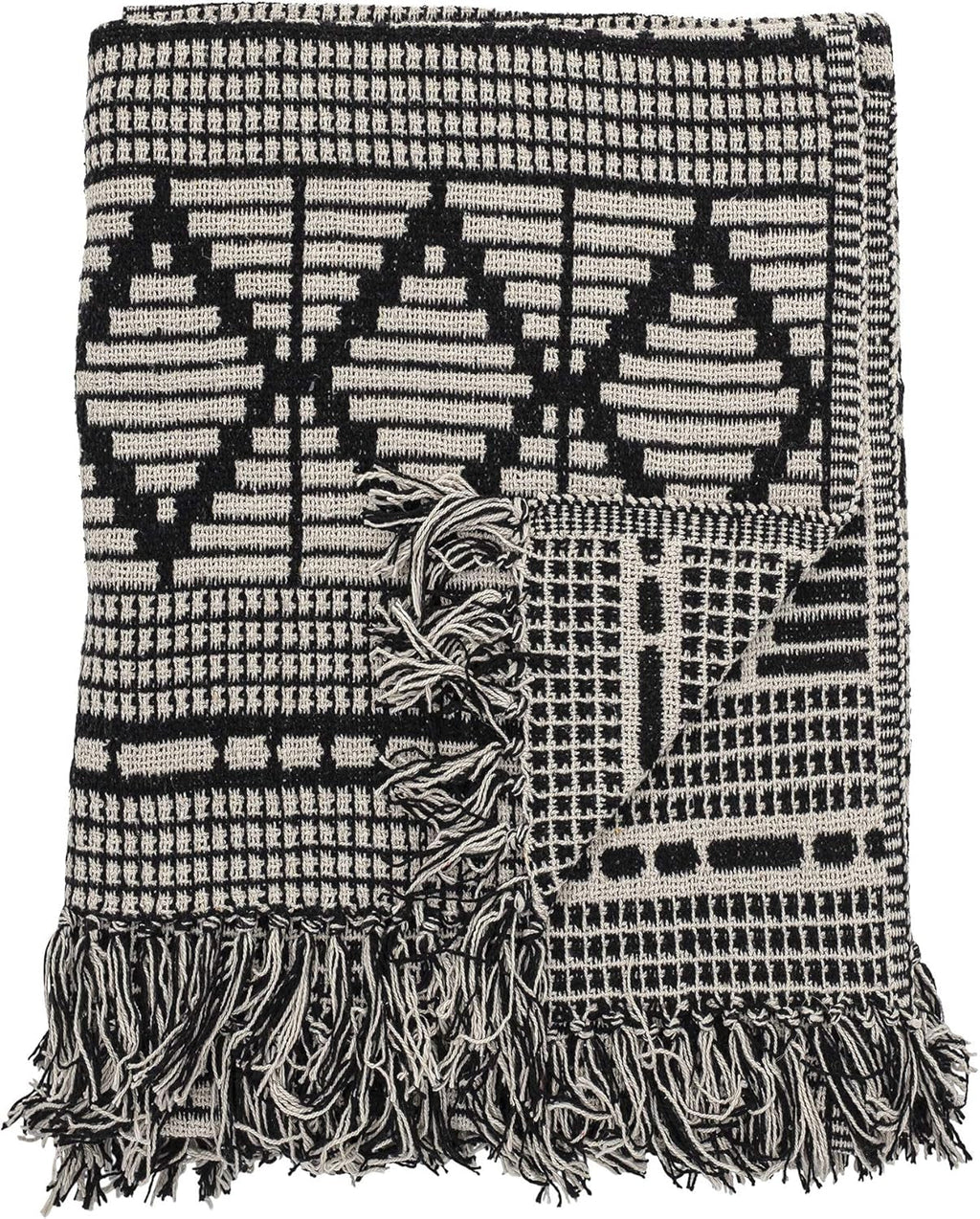 Cuvertură de pat Bloomingville, negru, bumbac, 160cm Paturi si Cuverturi Bloomingville Negru 160cm