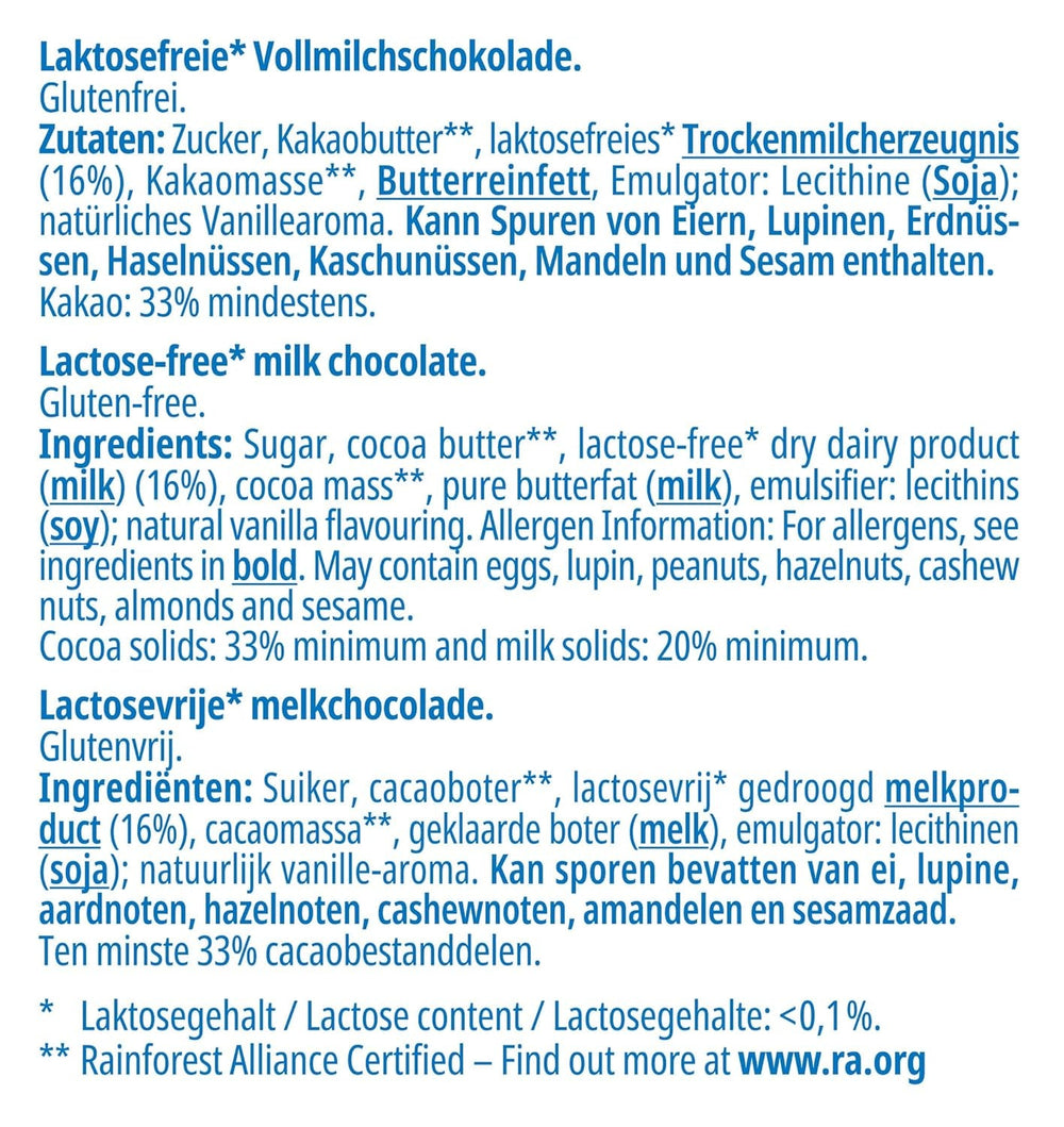 frankonia CHOCOLAT Ciocolată integrală cu lapte fără lactoză și gluten, 100 g