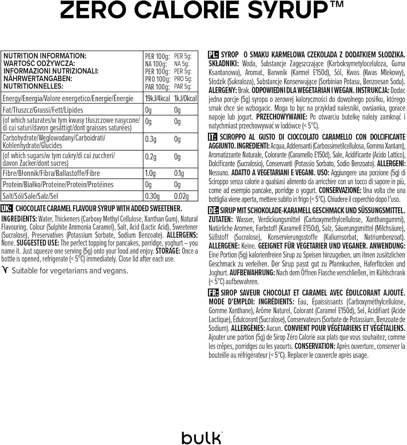 Bulk-Sirup ohne Zucker, Karamellschokolade, 400 ml Süßstoffe Naty Shop