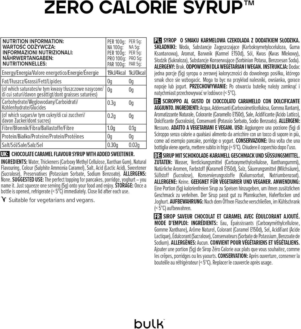 Bulk-Sirup ohne Zucker, Karamellschokolade, 400 ml Süßstoffe Naty Shop