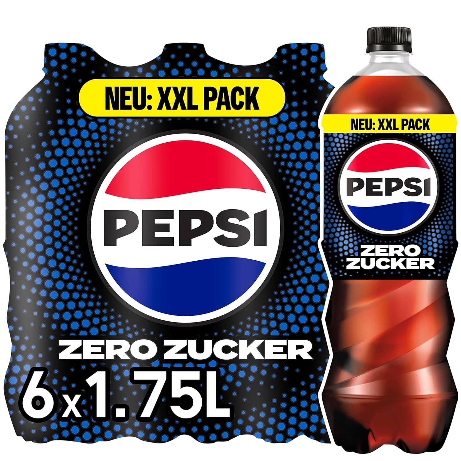 Pepsi Zero Sugar, Erfrischungsgetränk ohne Zucker von Pepsi, ohne Kalorien, Set 6 x 1,75 Liter Alkoholfreie Getränke Naty Shop