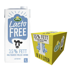 Arla LactoFREE Laktosefreie Haltbare Milch 3,5% Fett | 10 x 1L | echter Milchgeschmack, weniger süß | reich an Kalzium und Vitamin B12