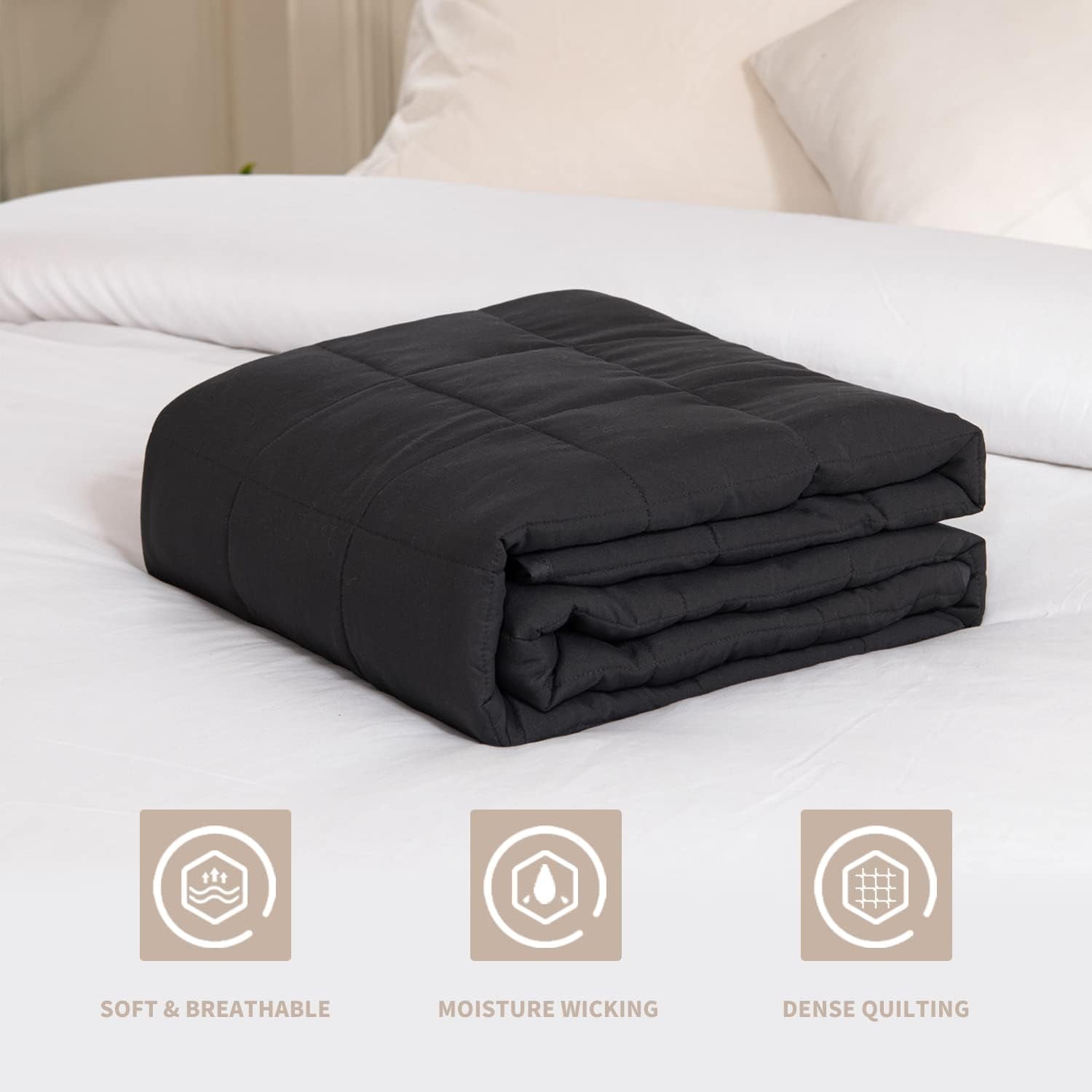 Gewichtsdecke 150 x 200 cm, 8 kg, Entspannungsdecke für Erwachsene zur Verbesserung des Schlafes, graue Gewichtsdecke von Good Nite Beds and Blankets