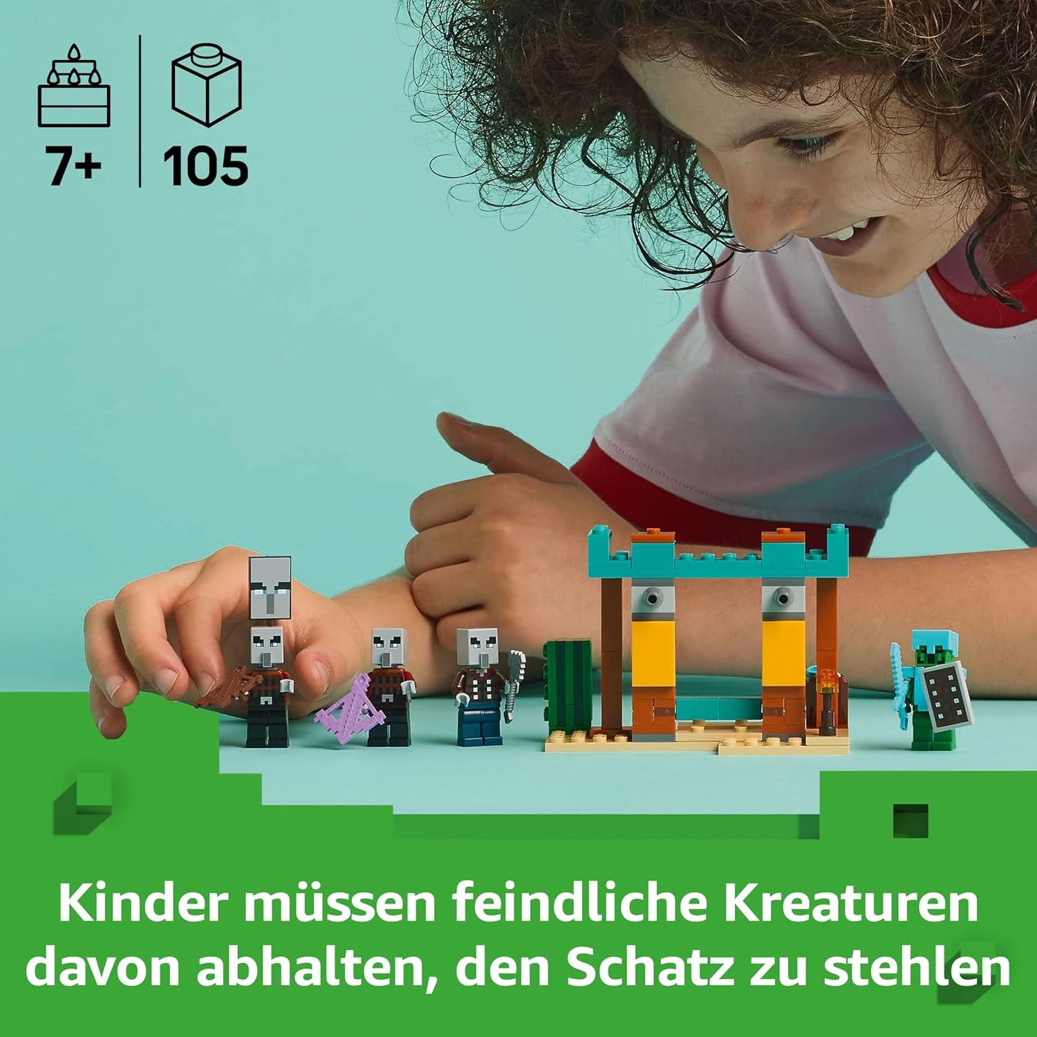 LEGO Minecraft Die Illager-Wüstenpatrouille - Gaming Spielzeug mit Figuren, darunter EIN Plünderer, EIN Vindikator und EIN Kaktusritter - Gamer Geschenk für Jungen und Mädchen ab 7 Jahren - 21267