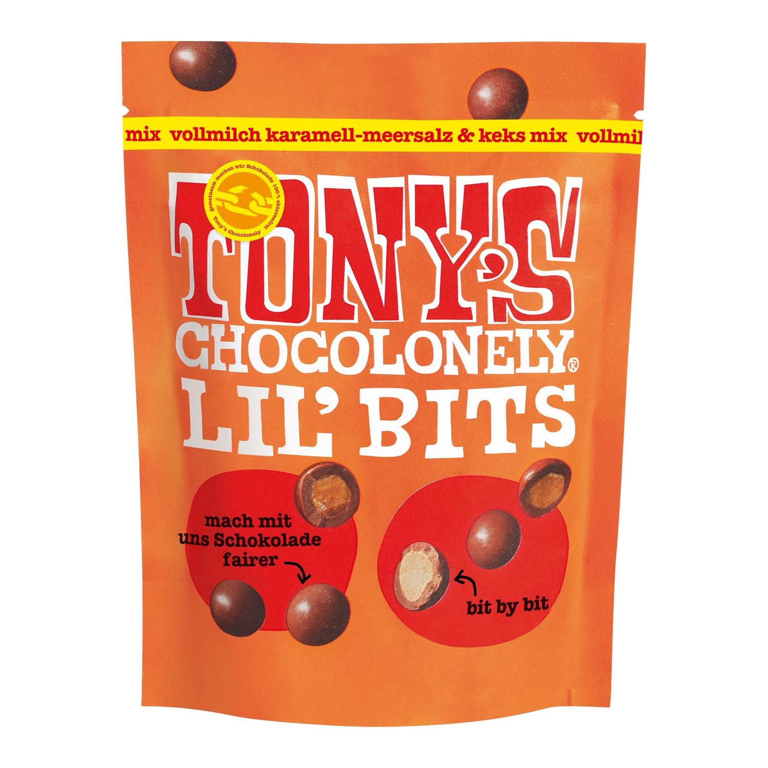 Lil'Bits, Vollmilch-Karamell-Meersalz- und Keksmischung, 120 Gramm Naty Shop-Schokoladenbonbons