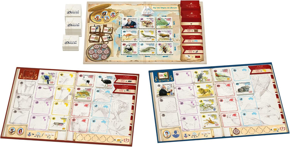 Sorry, We're French, Darwin's Paths, Familienspiel, Spiel des Jahres 2024 nominiert, 2-5 Spieler, ab 8 Jahren, 30 Minuten, Deutsch