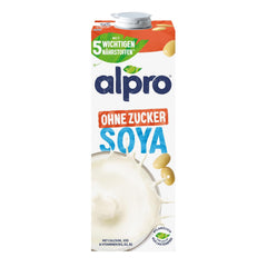 Alpro Sojadrink – Vegan und milchfrei – Von Natur aus laktosefrei und fettarm – Reich an pflanzlichen Proteinen, inhalt Calcium und Vitamine – 8 x 1 L – Haltbar