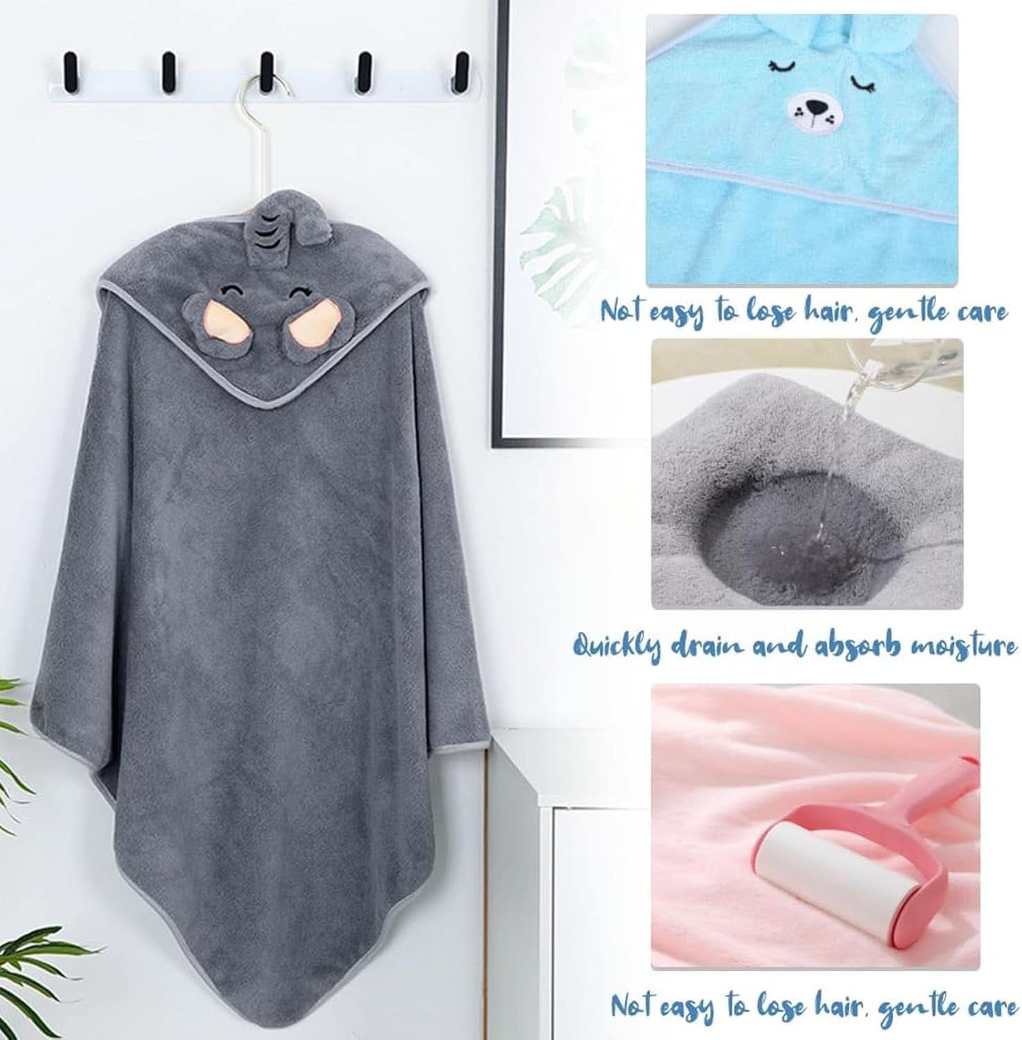 3er-Pack Babyhandtücher mit Kapuze 80 x 80 cm Mutter und Kind Naty Shop