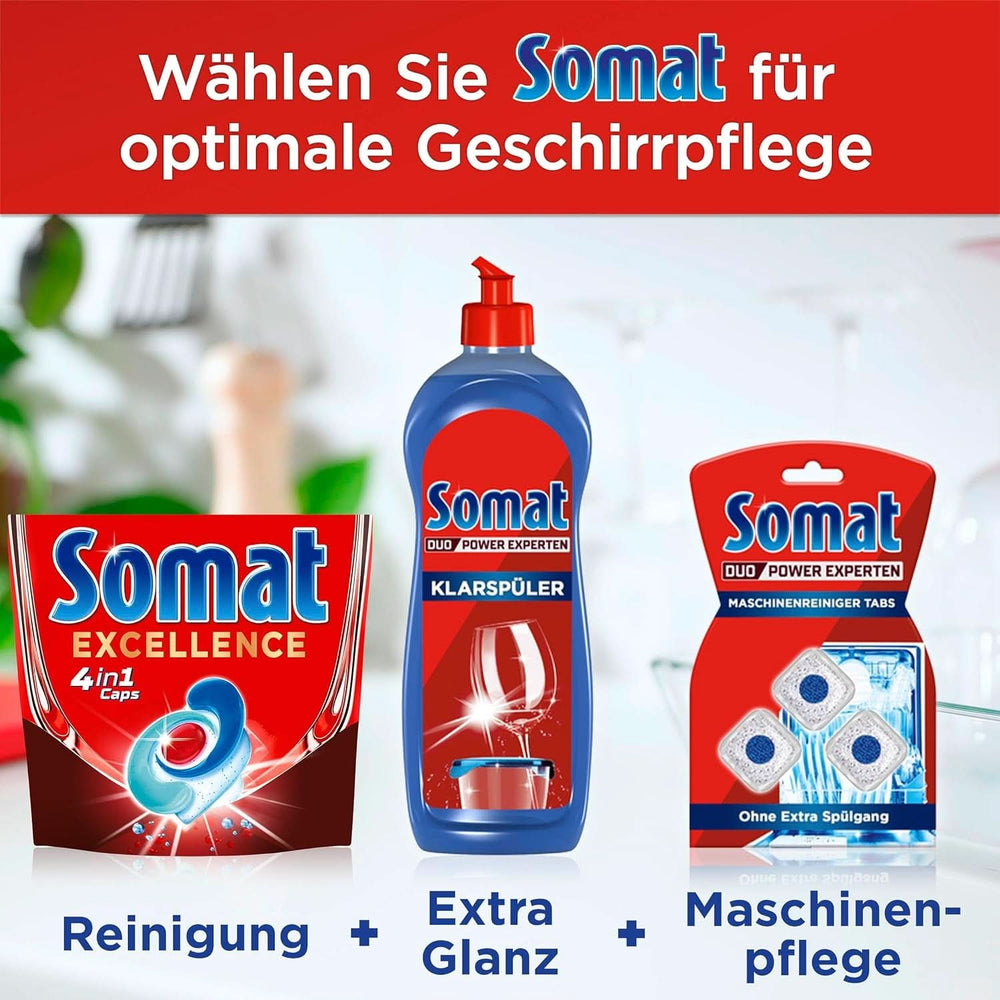Somat Excellence 4In1 Caps (141 Caps), schnell auflösendes Geschirrspülmittel Naty Shop Kitchen Detergents