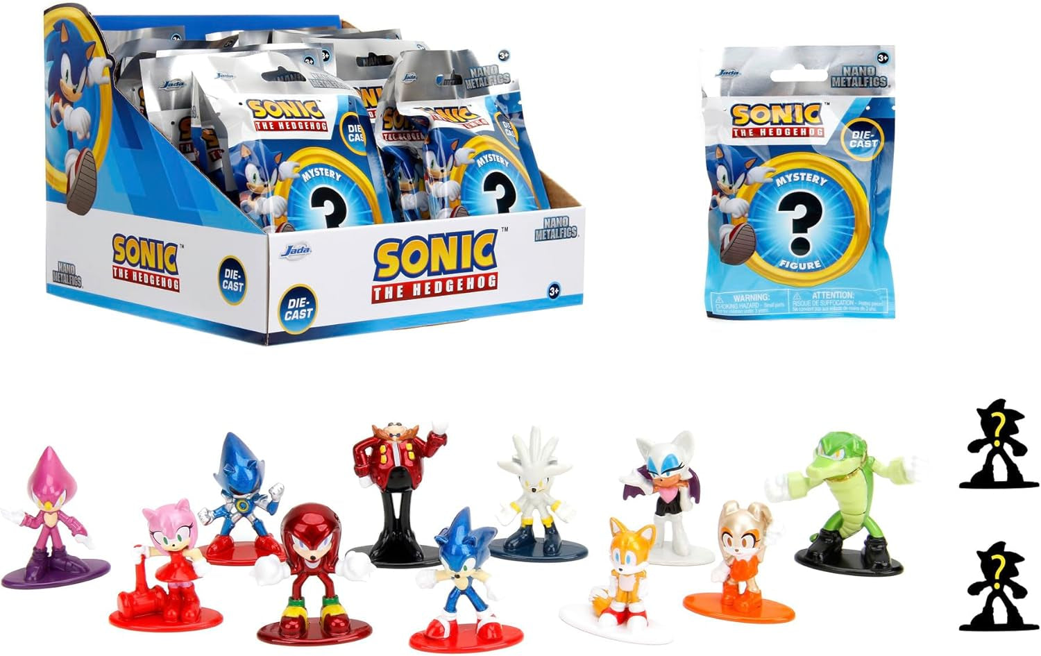 Jada Toys Sonic the Hedgehog Figure (1X Mystery Figure in Blind Pack) - 1 Surprise Collectible Figure From 13 Sonic Figures, Nano Metal Figure (Aprox. 4 Cm) For Children & Fans From 3 Years, Wave 1 Action figures Naty Shop
