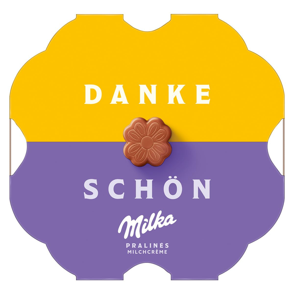 Praline Milka Little Thank You – Ciocolată cu lapte alpină cu umplutură fină de cremă de lapte – 12 x 44g