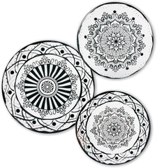 Excelsa Boheme Noir Teller-Set, 18-teilig, Porzellan, Schwarz