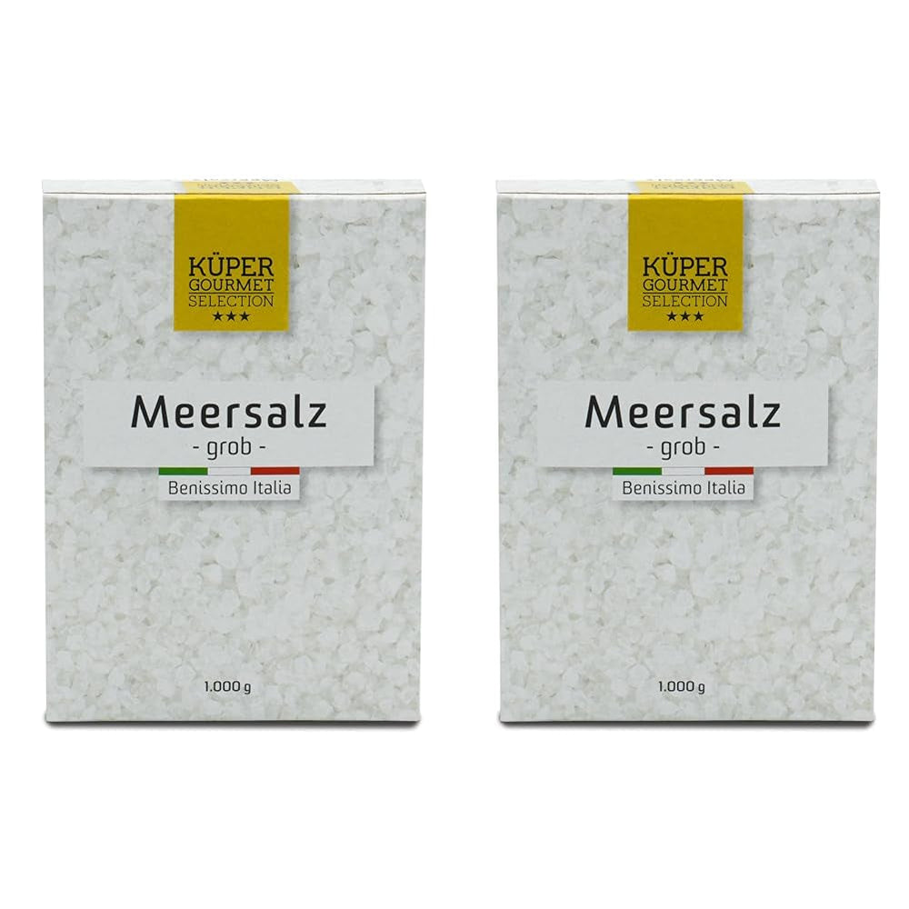Küper Selection Meersalz - 1000g grobes Salz zum Würzen und Verfeinern - ohne Zusätze oder chemische Nachbehandlung