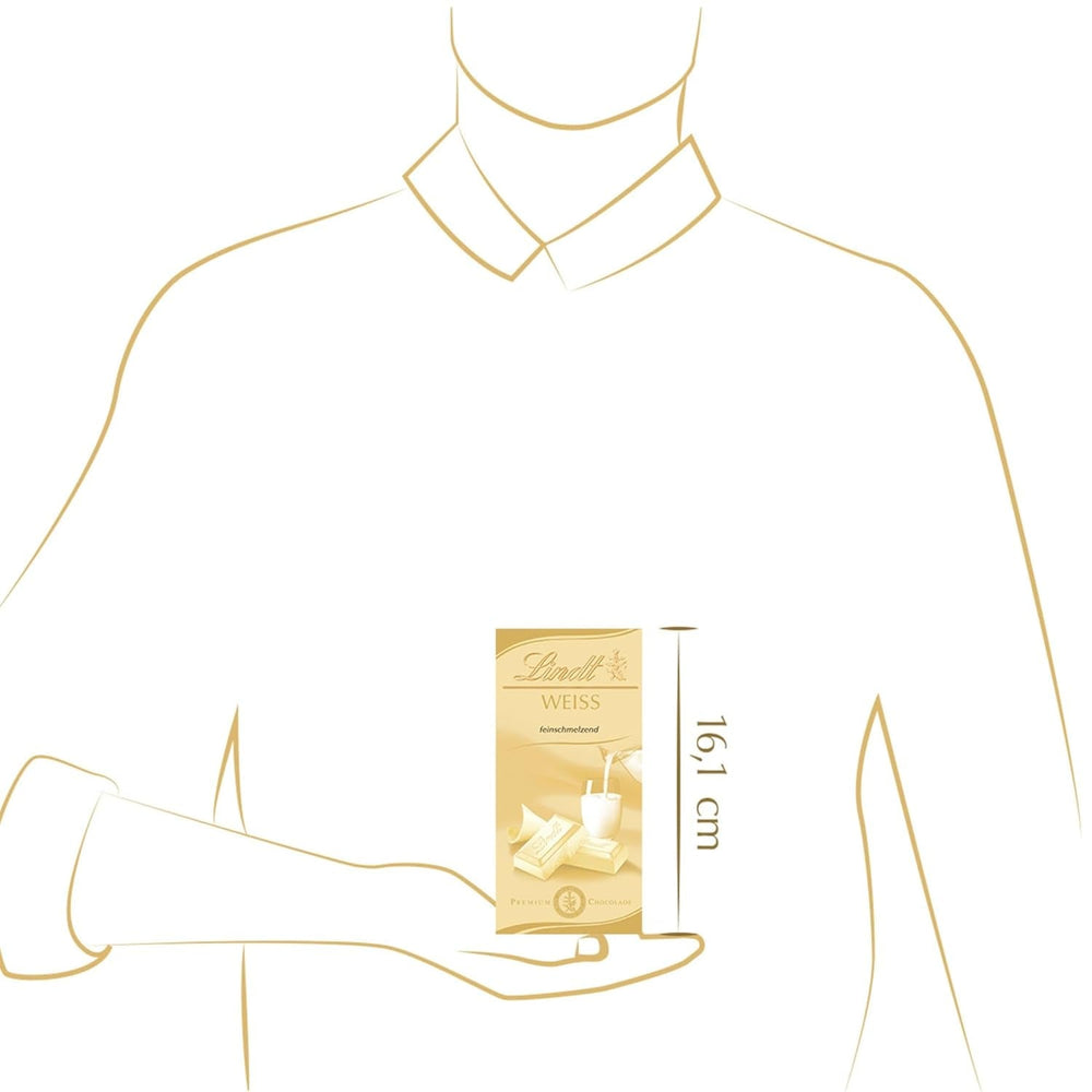 Lindt fein geschmolzene weiße Schokolade, 100 Gramm Pralinen Naty Shop