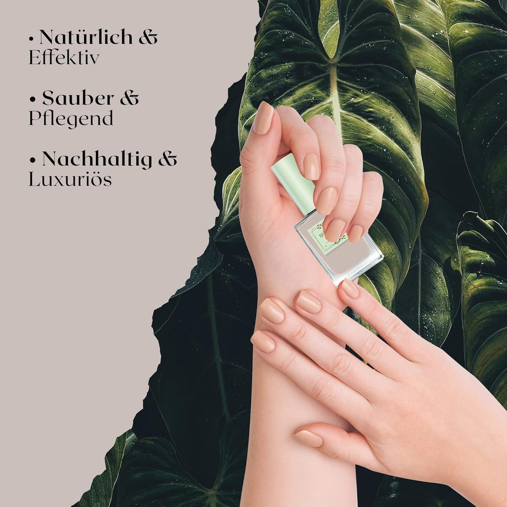 Oja bej cu uscare rapidă (Moon Dust) - ojă naturală cu formulă vegană - respirabilă, sustenabilă și de lungă durată, 14 ml