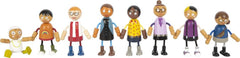 small foot Biegepuppen-Familie mit Baby, 8 Flexible Holz-Puppen unterschiedlichen Alters, Geschlechts & Hautfarbe, 12426, Beige