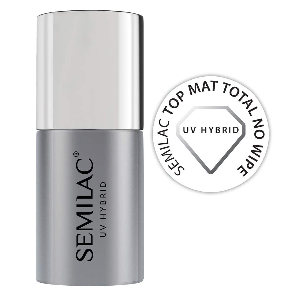 Lac de unghii Semilac Top Coat 7 ml, inovator, UV/LED, pentru ojă hibridă, finisaj lucios, protejează, transparent