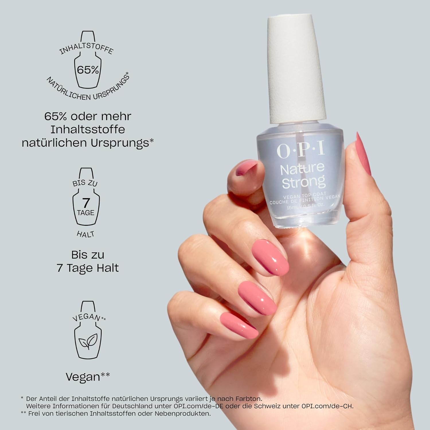 OPI Nature Bright Glitter & Shimmer – ojă de lungă durată cu o formulă vegană, inovatoare, care conține ingrediente naturale – pentru unghii strălucitoare