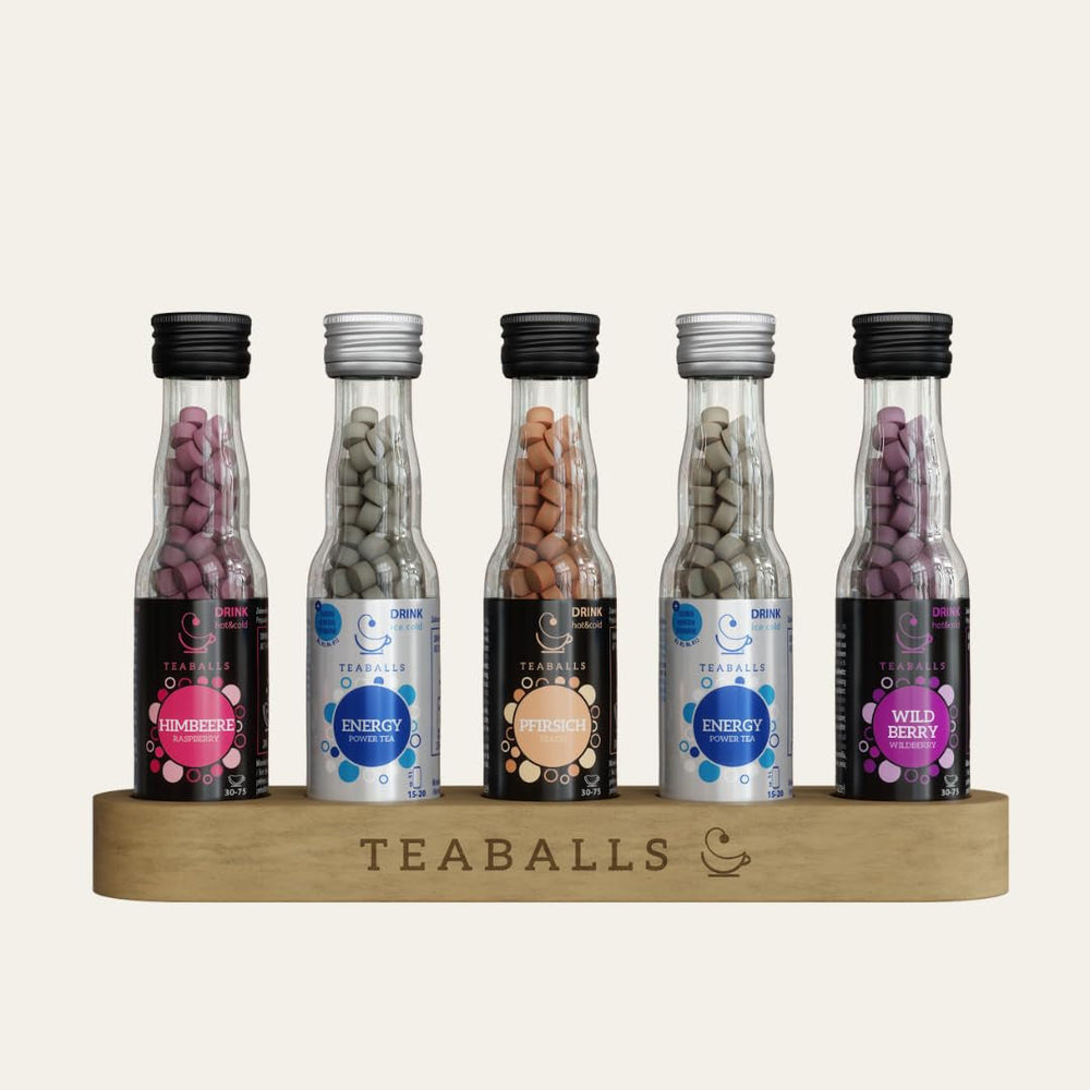 TEABALLS - Set de 3 POWER TEA MIX - ZMEURĂ, ENERGIE, CIREȘE Pentru aproximativ 120 de cești de ceai