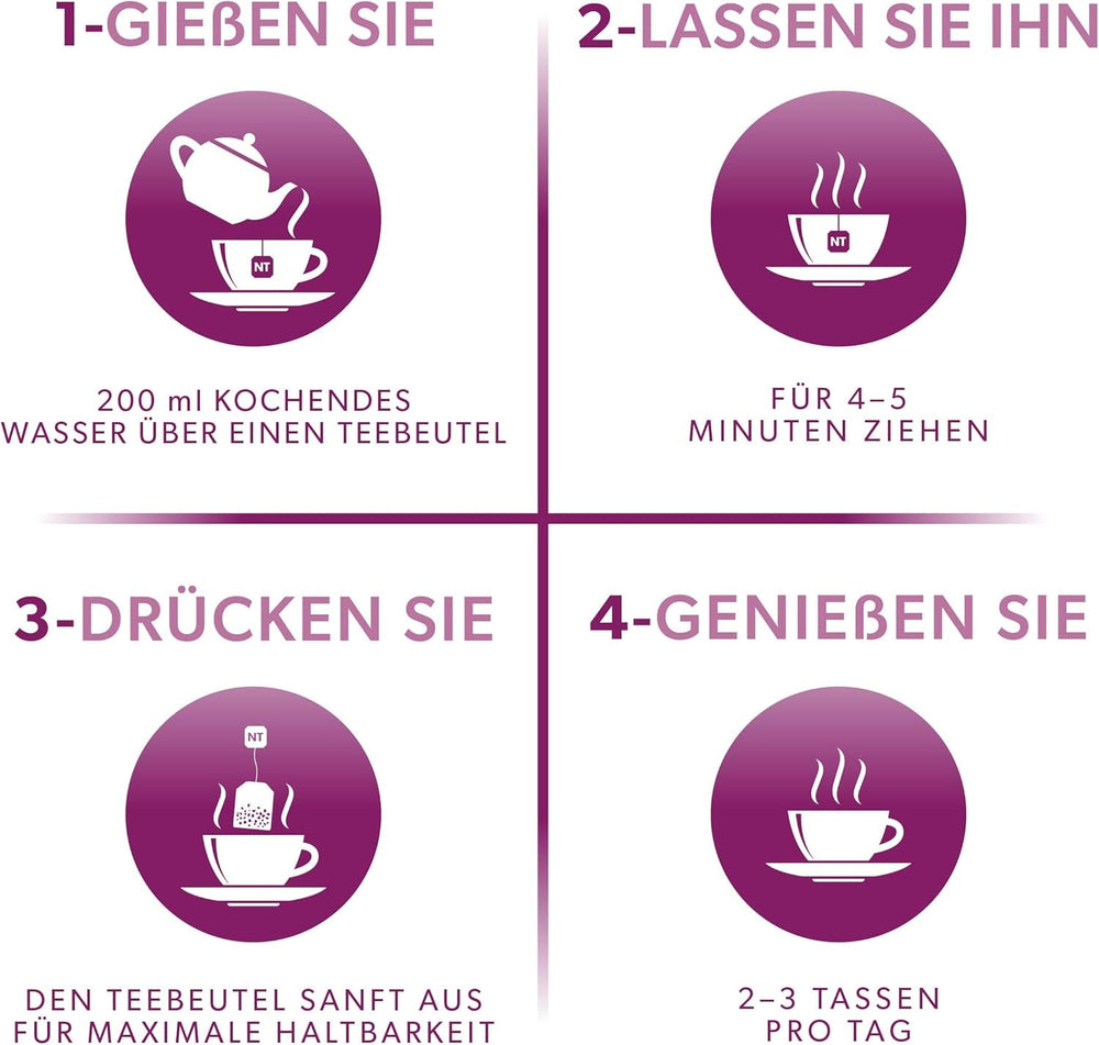 Nutra Tea Fructe de soc și echinaceea, ceai pentru imunitate și răceli, ceai pentru susținerea sistemului imunitar, pentru combaterea răcelilor, 20 pliculețe de ceai reutilizabile, ceai natural din plante