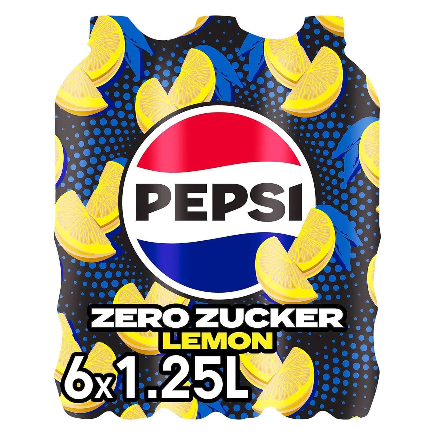 Pepsi Zero Sugar Lemon, Pepsi's zuckerfreies Erfrischungsgetränk mit Zitronengeschmack, Set 6 x 1,25 Liter Naty Shop
