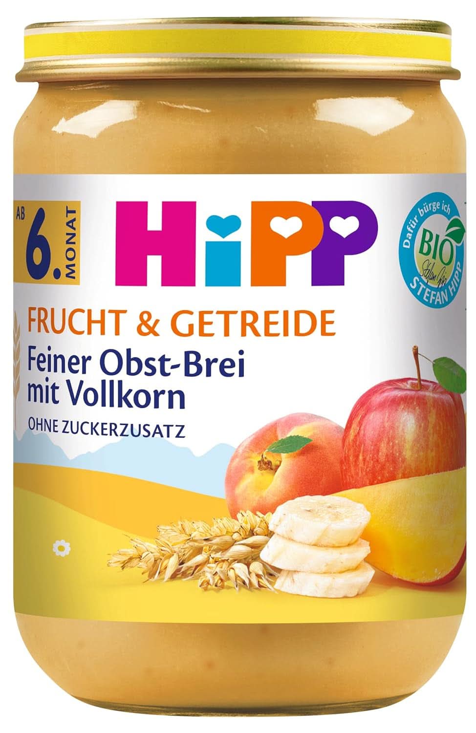 Hipp Birnen-Banane mit Keksen, 6er Pack (6 x 190 Gramm) Mutter und Kind Naty Shop 190 Gramm Feiner Früchtebrei mit Vollkornmehl