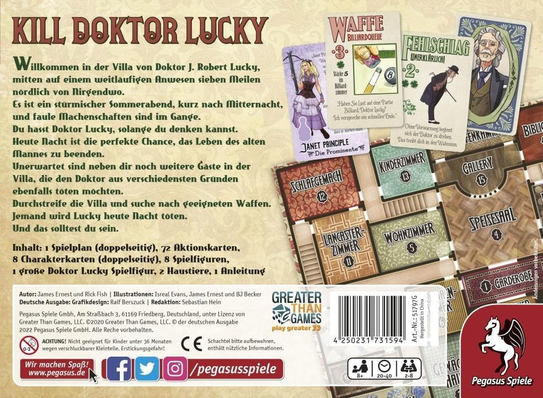 Pegasus Spiele 51797G Kill Doctor Lucky, weiß