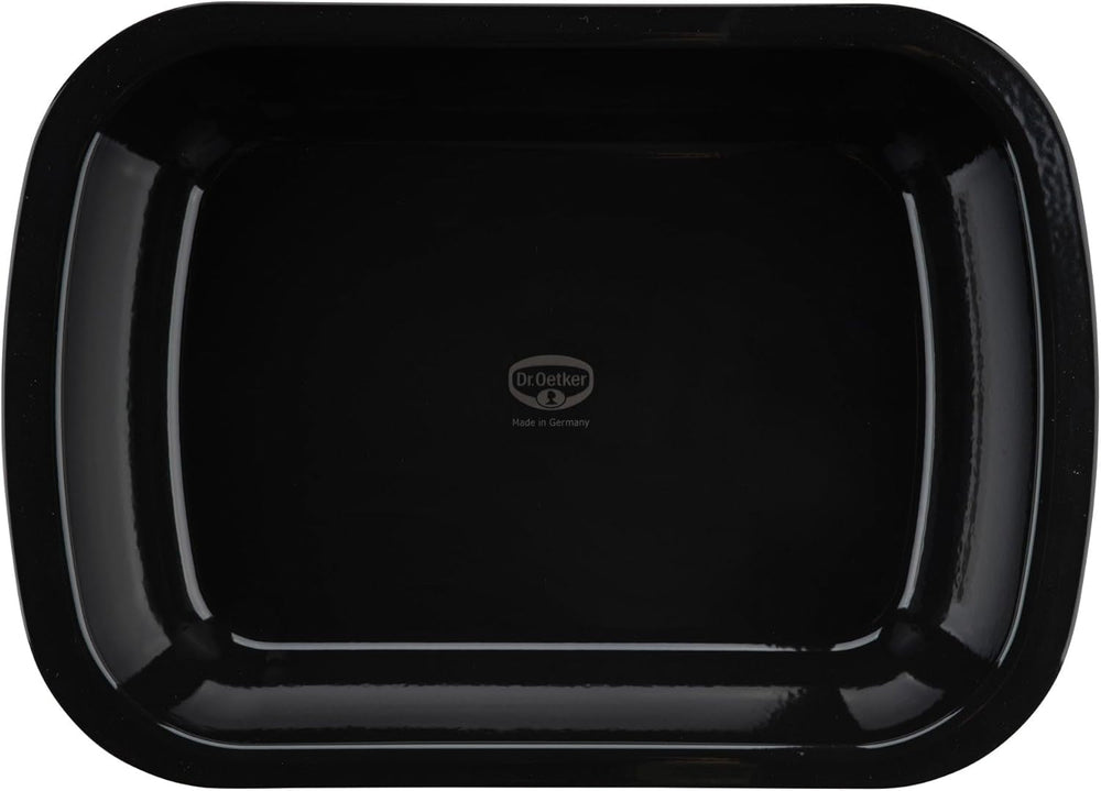 Dr. Oetker Back-Idee Kreativ Dessert- Und Auflaufform Aus Emaille, 39,5 X 28 X 6,5 Cm– Hitzebeständig Bis 400°C, Schnittfest, Kratzfest, Induktionsgeeignet, Schwarz Formen und Backbleche Naty Shop