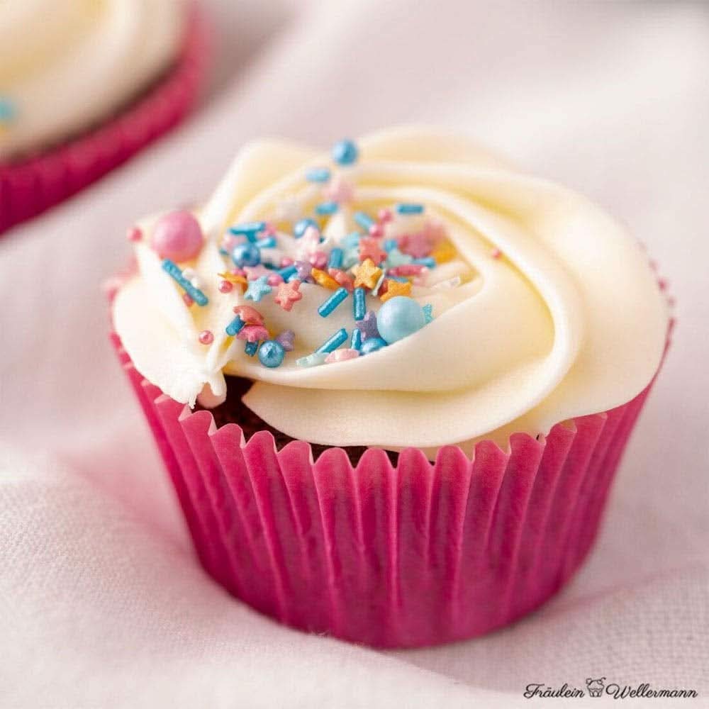 Super Streusel Luftikus, sprinkles multicolor, fundal albastru Sprinkles Naty Shop