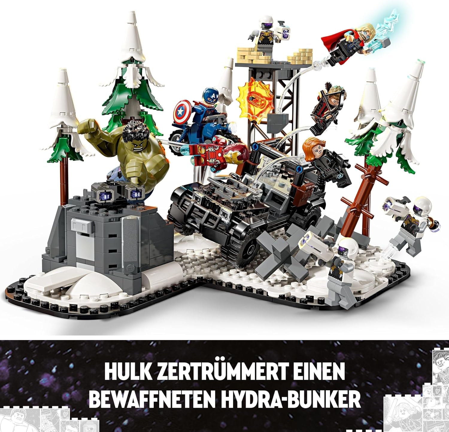 LEGO Marvel Avengers Assemble: Age of Ultron, Bau- und Spielset mit 8 Minifiguren von Superhelden wie Thor, Hulk und Iron Man, Bauspielzeug für Jungen und Mädchen, Abenteuerset 76291 Bausets Besuchen Sie den LEGO-Store