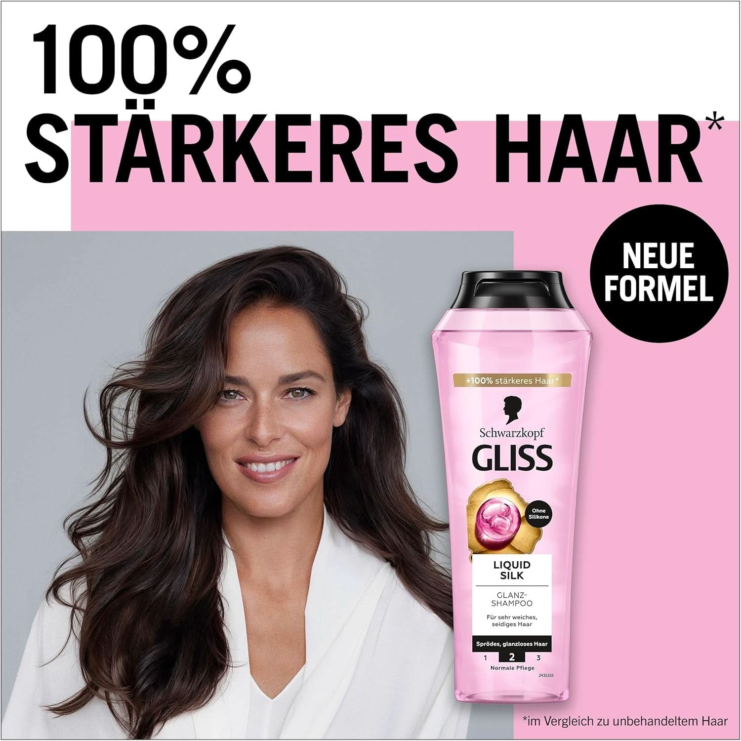 Gliss Shampoo Liquid Silk (250 ml), für brüchiges und stumpfes Haar. Dusche und Bad Naty Shop