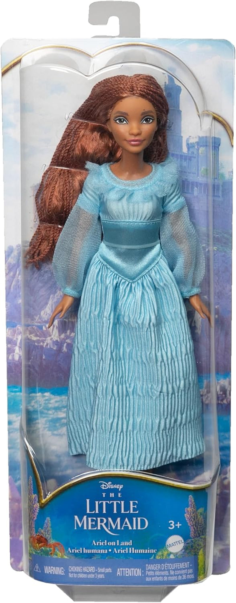 DISNEY Arielle, die Meerjungfrau - Menschliche Version im blauen Kleid mit beweglichen Gelenken und langem rotem Haar für endlosen Frisierspaß und abnehmbare Schuhe, für Kinder ab 3 Jahren, HLX09