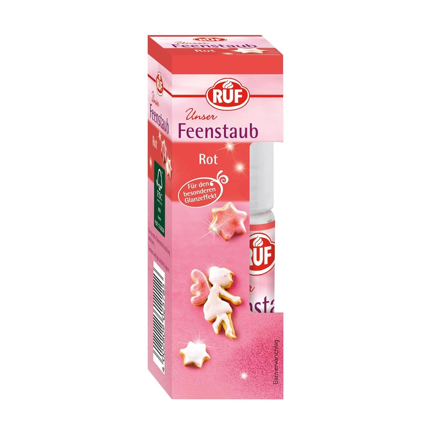 RUF Fairy Dust Essbarer Glitzerstaub in einer Pumpsprühflasche 10 Gramm Streusel Naty Shop Pink 10 Gramm