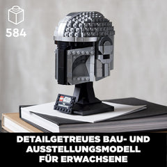 LEGO Star Wars Mandalorianer Helm Modell, Sammlerstück Zimmer-Deko und EIN tolles Geschenk für Erwachsene, Bausatz, Männer, Frauen, Mama, Papa, Sammler-Geschenkidee 75328