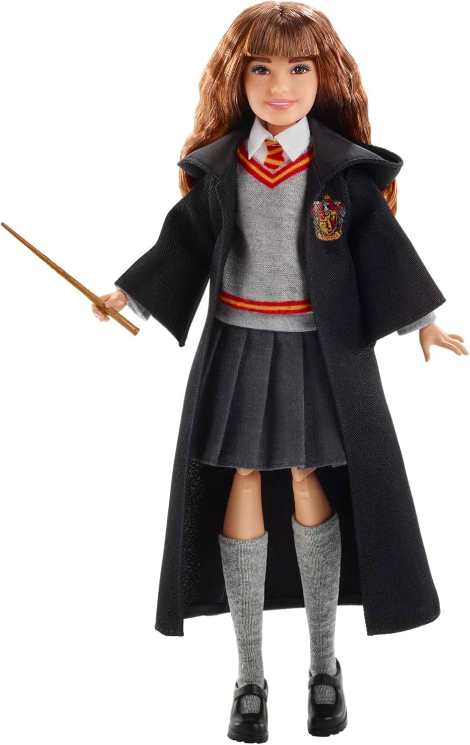HARRY POTTER Hermione Granger - uniformă Hogwarts, halat Gryffindor și baghetă personalizată pentru fani și colecționari, 11 articulații pentru lupta împotriva lui Voldemord, vârsta 6+, FYM51 Papusi Naty Shop