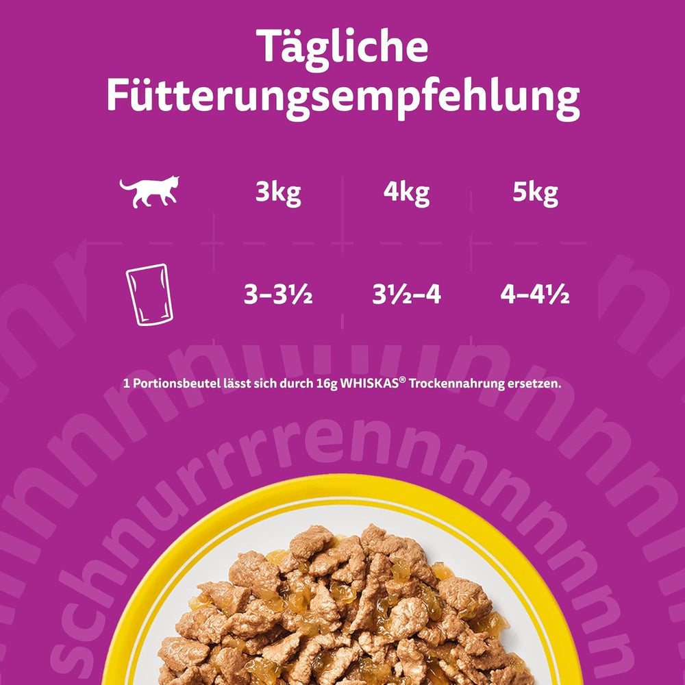 WHISKAS Hrană umedă pentru pisici în jeleu 120 x 85g Selecție de păsări de curte