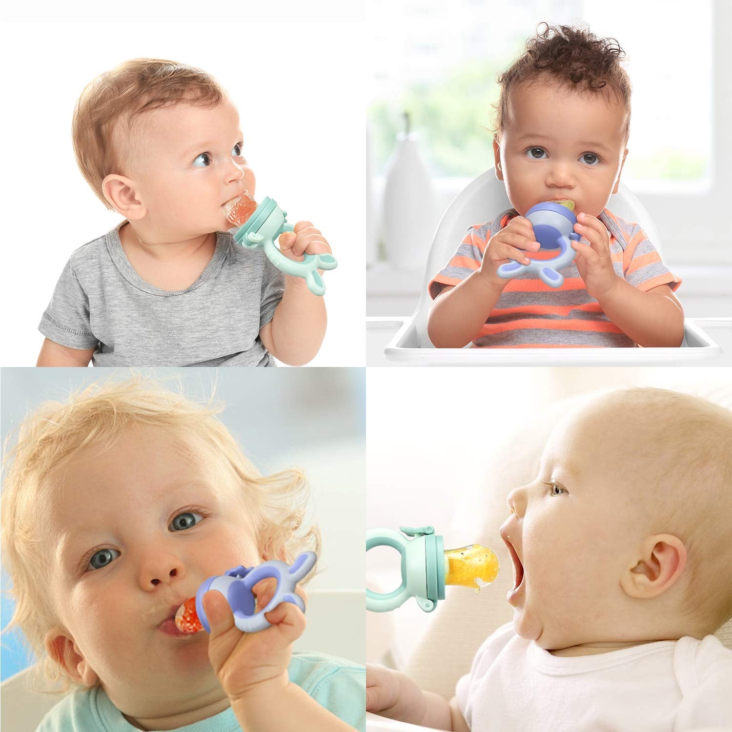 Tétine Pour Bébé/Tétine à Fruit/Tetine Grignoteuse Bebe/Tétine D'alimentation Pour Bébé - Toy de Dentition Pour Bébé, Sans BPA (Pachet de 2)