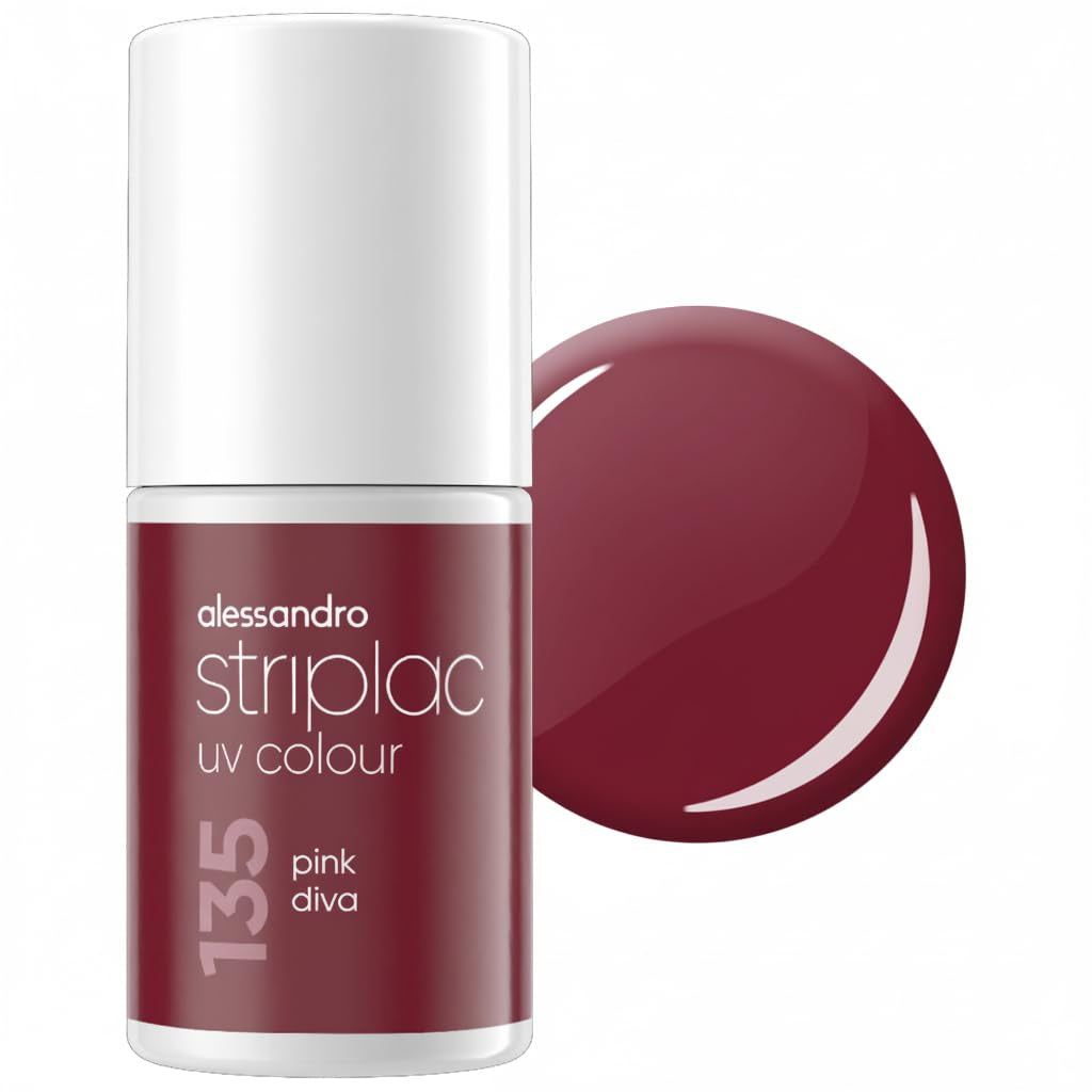 Oja UV alessandro Striplac Elegant Ruby – Delicată și de lungă durată – Îndepărtare ușoară datorită tehnologiei de îndepărtare peel-off – Vegană și cruelty-free – 8 ml