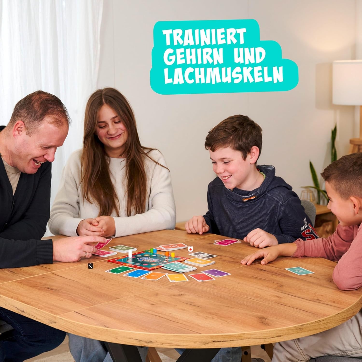 Noris 606062080 - Gegenteil Spiel (Brettspiel ab 10 Jahren) - kombinierbar mit dem Kartenspiel - verrücktes Konzentrationsspiel für Kinder und Erwachsene für 3-6 Spieler